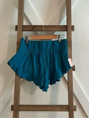 NWT Free People Movement Ruffle Teal Ruffled Women’s Shorts